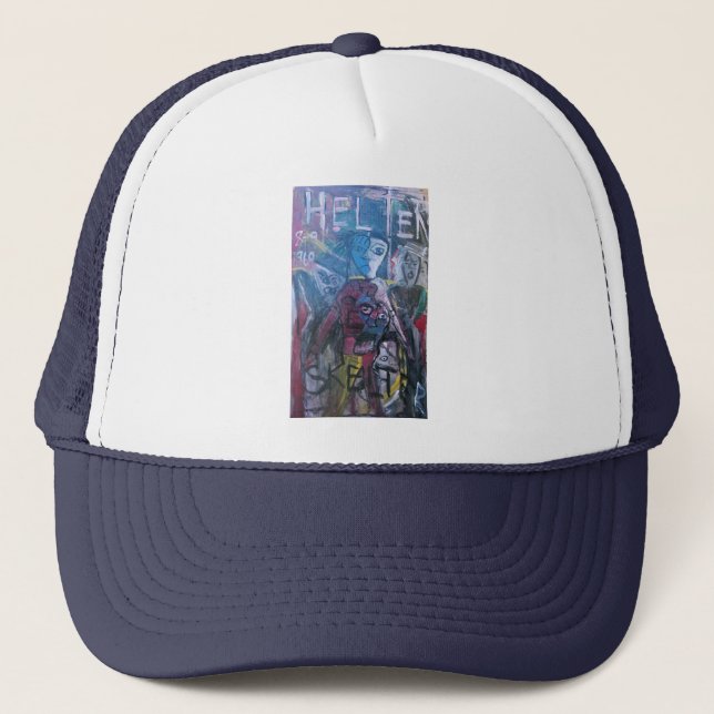 ABSTRACT HELTER SKELTER TRUCKER HAT (Front)
