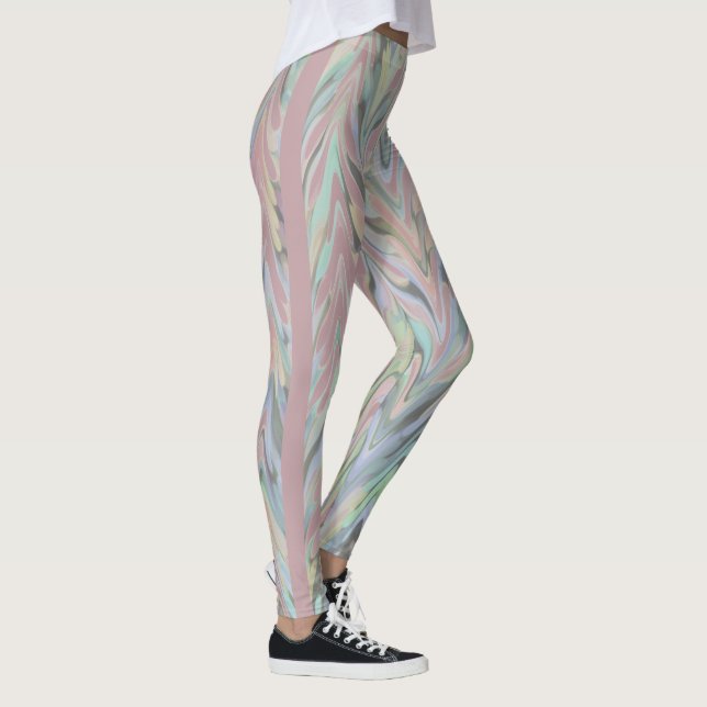 Abstract Herringbone - rose/wide Leggings (Right)