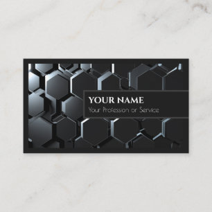 Abstract hexagonal shapes in 3d optic design business card