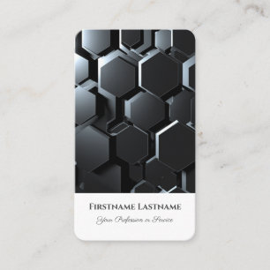 Abstract hexagonal shapes in 3d optic design business card