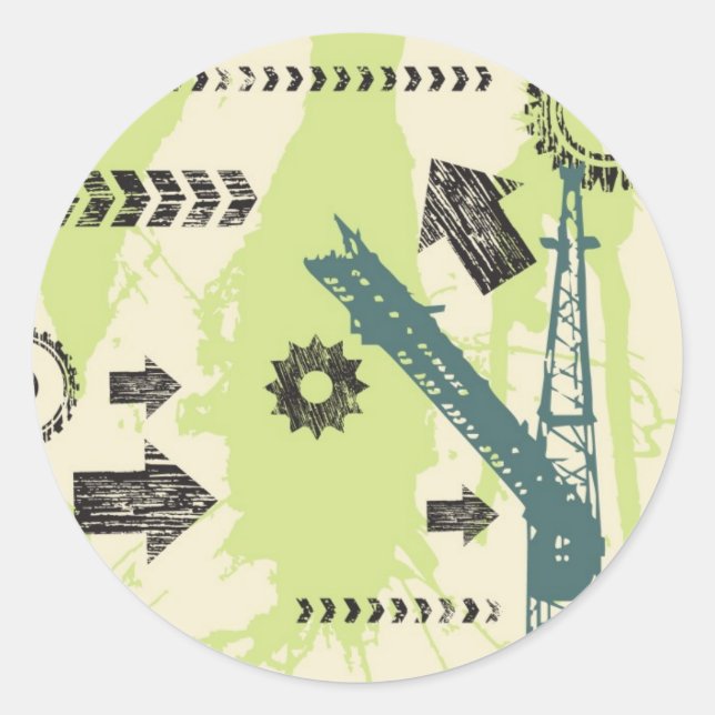 Abstract hi-tech background classic round sticker (Front)