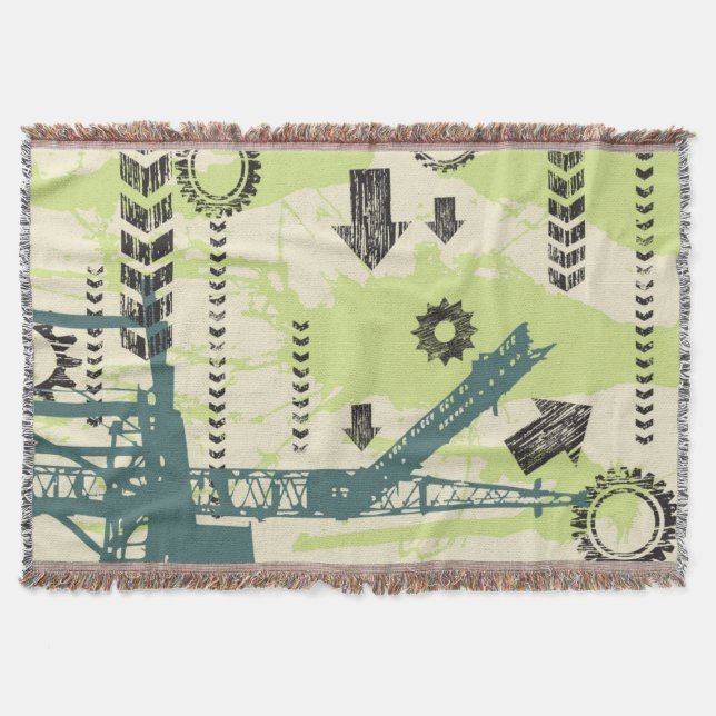 Abstract hi-tech background throw blanket (Front)