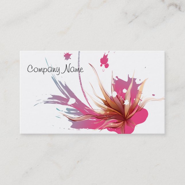 Abstract Hibiscus Flower Business Card (Front)