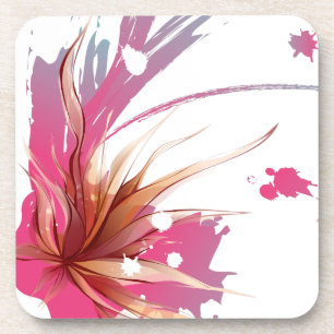 Abstract Hibiscus Flower Coaster