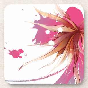 Abstract Hibiscus Flower Coaster