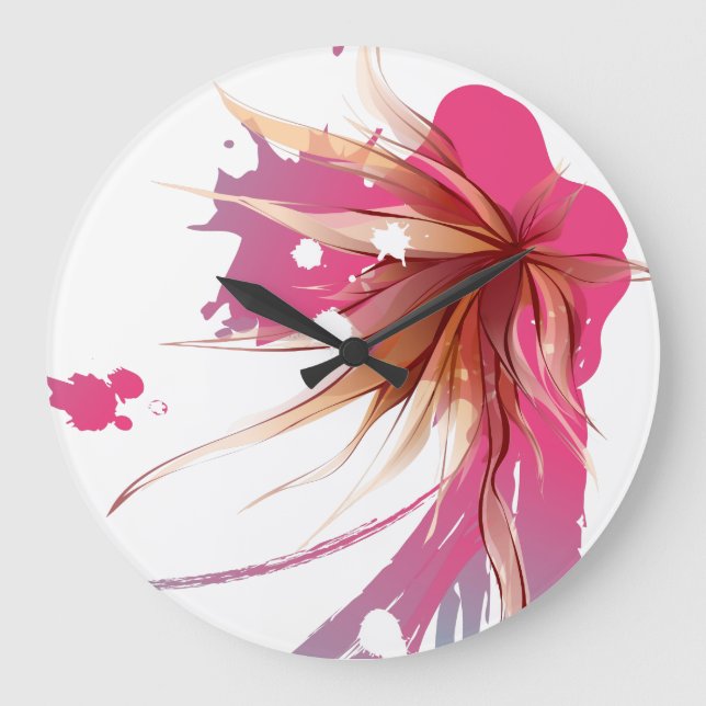 Abstract Hibiscus Flower Large Clock (Front)