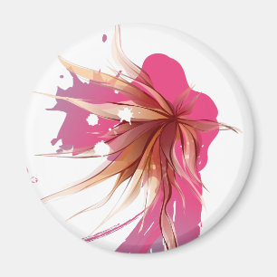 Abstract Hibiscus Flower Magnet