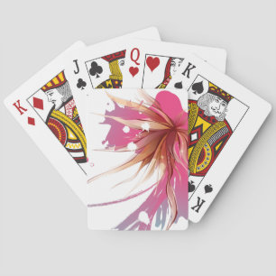 Abstract Hibiscus Flower Playing Cards