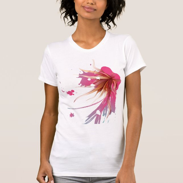 Abstract Hibiscus Flower T-Shirt (Front)