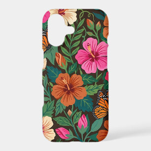 Abstract Hibiscus Garden Monarch iPhone Cases