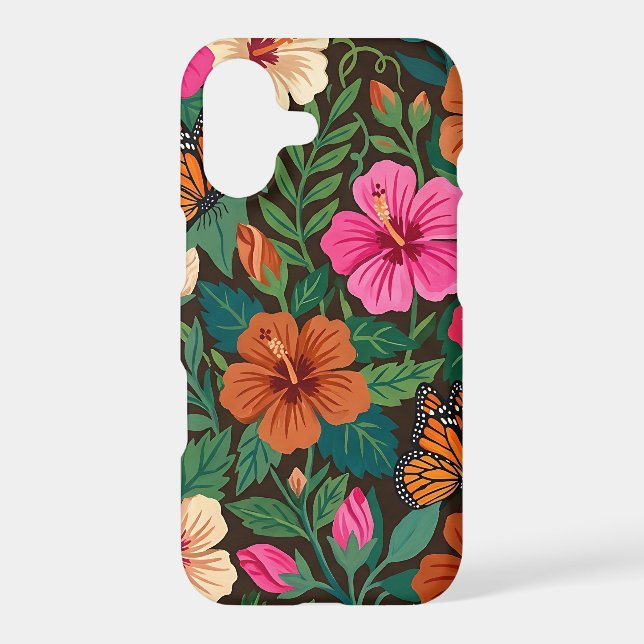 Abstract Hibiscus Garden Monarch iPhone Cases (Back)
