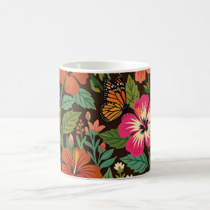 Abstract Hibiscus Monarch Coffee Mug