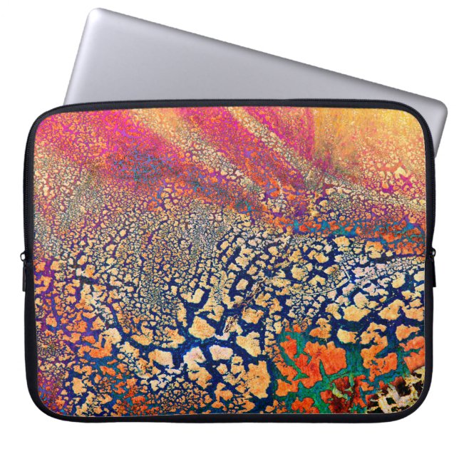 Abstract highly detailed textured grunge backgroun laptop sleeve (Front)
