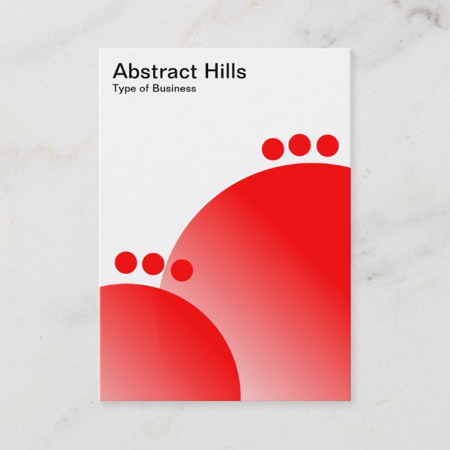 Abstract Hills - Red Business Card (Front)