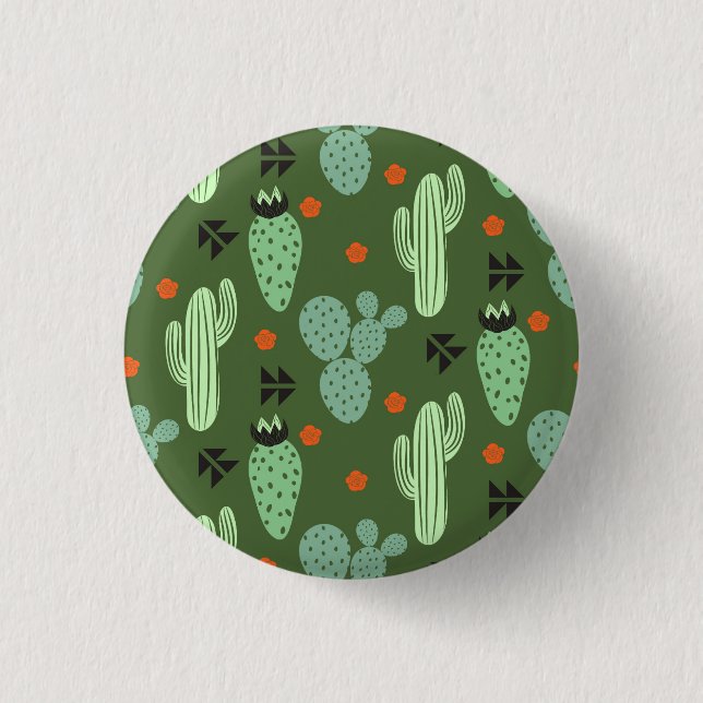 Abstract Hipster Cactus  Desert Pattern 3 Cm Round Badge (Front)