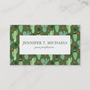 Abstract Hipster Cactus Desert Pattern Business Card