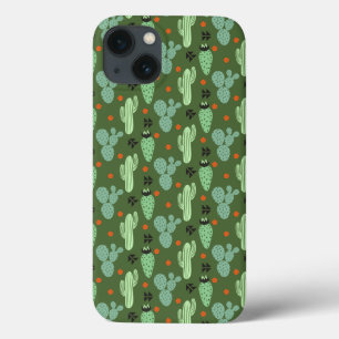 Abstract Hipster Cactus Desert Pattern iPhone 13 Case