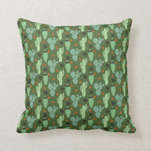 Abstract Hipster Cactus Desert Pattern Cushion