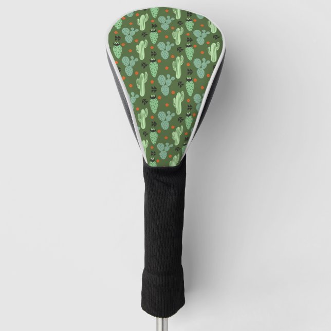 Abstract Hipster Cactus  Desert Pattern Golf Head Cover (Front)
