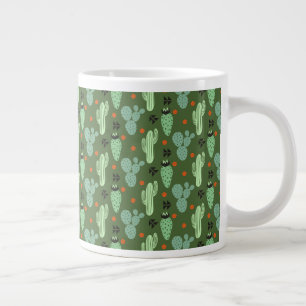 Abstract Hipster Cactus  Desert Pattern Large Coffee Mug