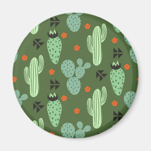 Abstract Hipster Cactus  Desert Pattern Magnet