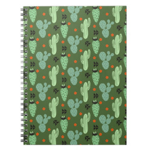 Abstract Hipster Cactus  Desert Pattern Notebook