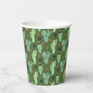 Abstract Hipster Cactus  Desert Pattern Paper Cups