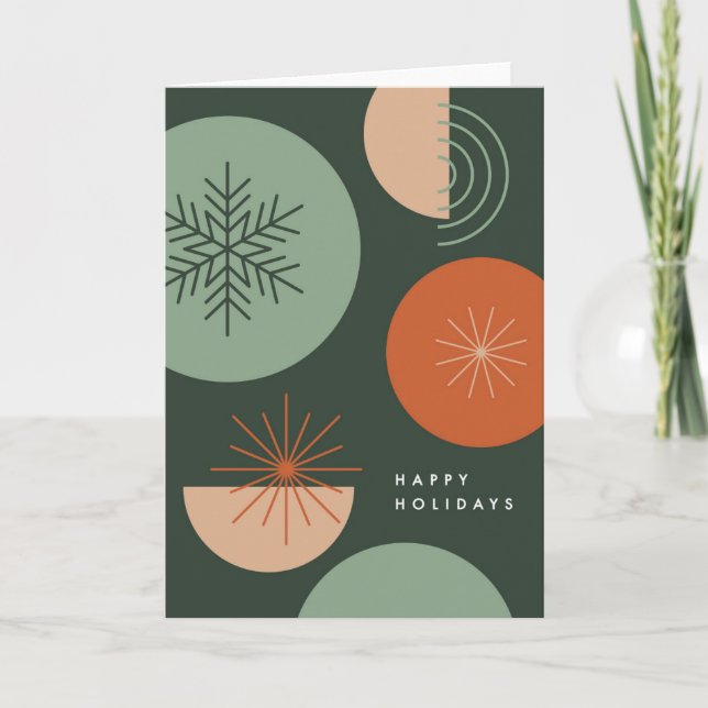 Abstract Holiday Circles Card (Front)