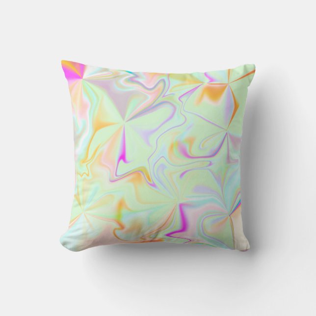 Abstract Hologram Faux Colourful Pattern Cushion (Front)