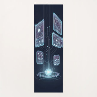 Abstract holographic interface floating yoga mat