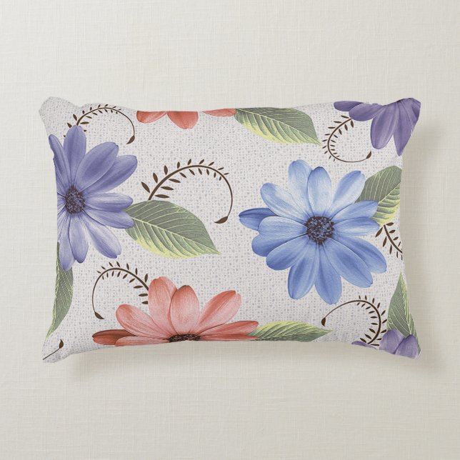 abstract home decorative flower oil paint wall til cushion (Front)
