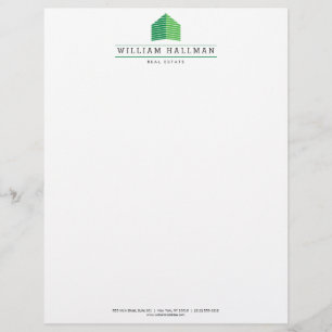 Abstract Home Logo Green/White Letterhead Template
