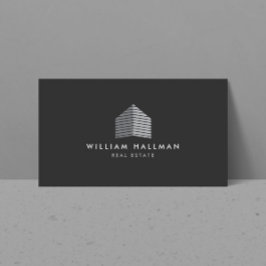 Abstract Home Logo Grey/Dark Grey Business Card