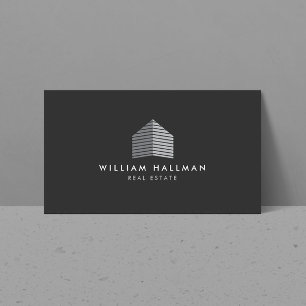 Abstract Home Logo Grey/Dark Grey Business Card