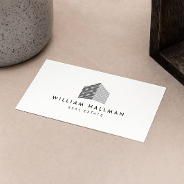 Abstract Home Logo Grey/White Business Card