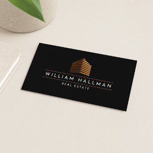 Abstract Home Logo Orange/Black Business Card