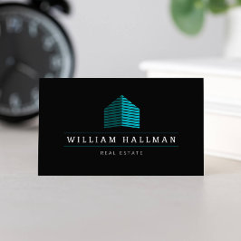 Abstract Home Logo Teal/Black Business Card