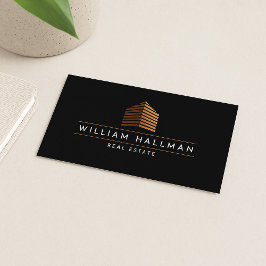 Abstract Home Logo Terracotta/Black Business Card