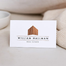 Abstract Home Logo Terracotta/White Business Card