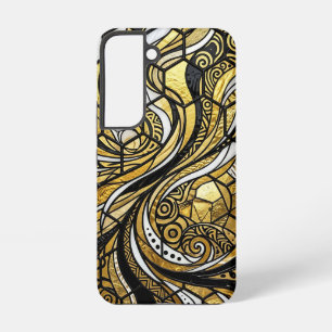Abstract Honeycomb Gold Hexagon Samsung Cases