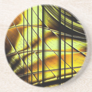 Abstract Honeygold Sandstone Coaster