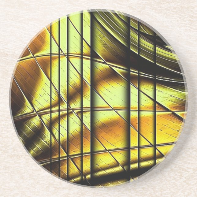 Abstract Honeygold Sandstone Coaster (Front)