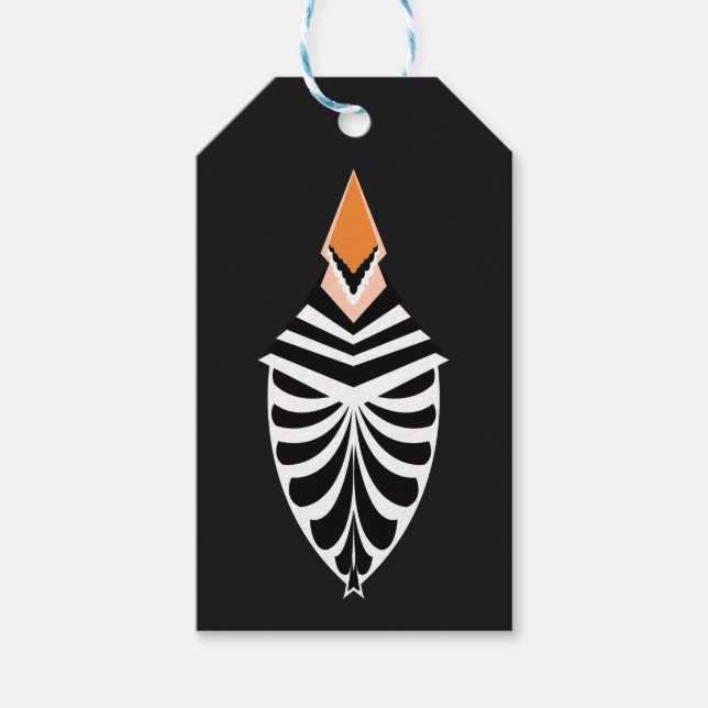 Abstract Hoopoe Bird Illustration Gift Tags (Front)