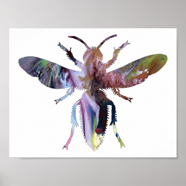 Abstract Hornet silhouette Poster (Front)