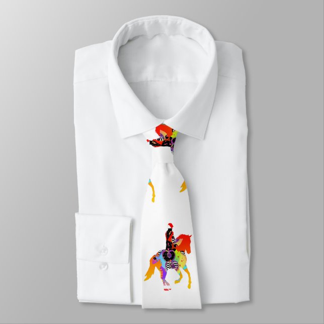 Abstract Horse And Rider Tie (Tied)