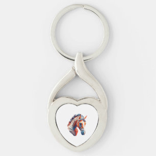 Abstract Horse Art A Colourful Twist on Wildlife I Key Ring