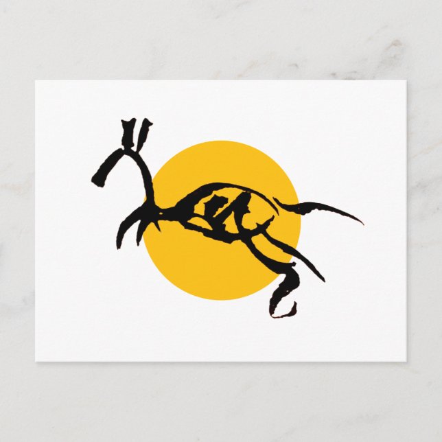 Abstract Horse Creature Brush Drawing Postcard (Front)