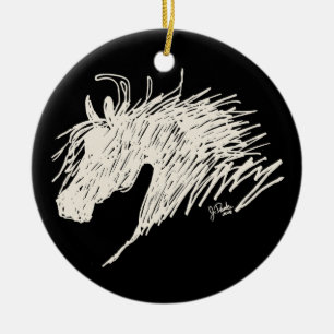 Abstract Horse Head art Ceramic Tree Decoration
