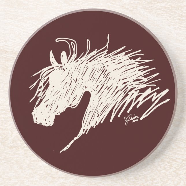 Abstract Horse Head art Coaster (Front)