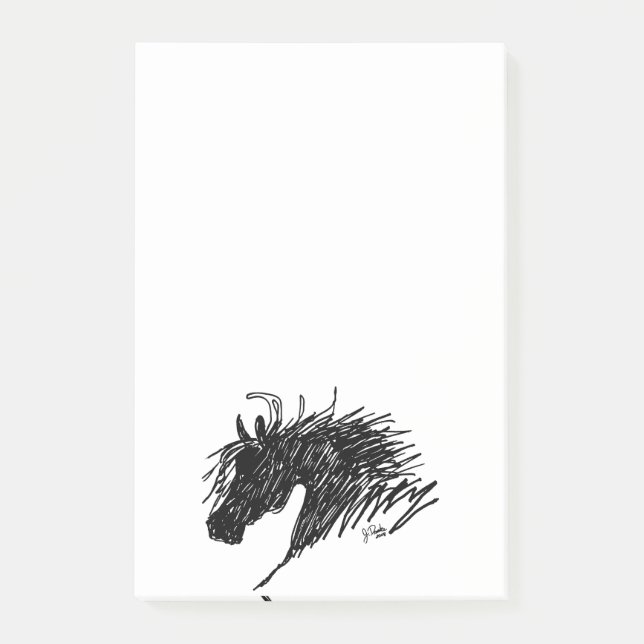 Abstract Horse Head art Post-it Notes (Front)